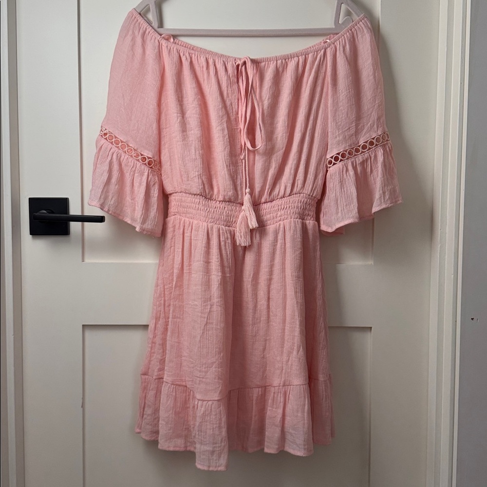 Pink Lily Off-Shoulder Pink Dress - Picture 2 of 8